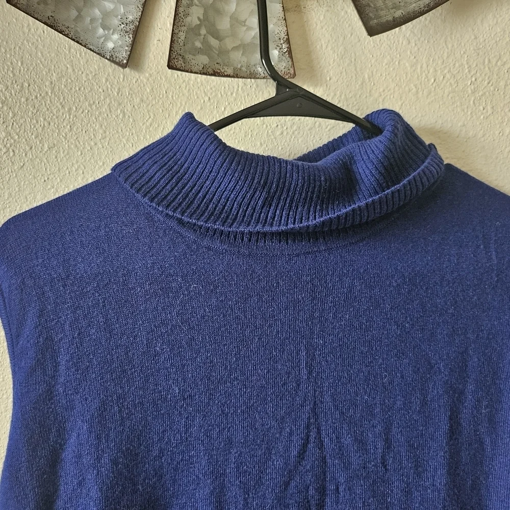 Jessica London Royal Blue Cowl Neck Short Sleeves Sweater Casual Size 22/24.